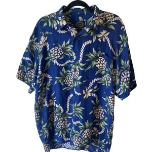 Hawaiian Company Silk Aloha Shirt Unisex M ButtonUp Floral Tropical Bali Coastal